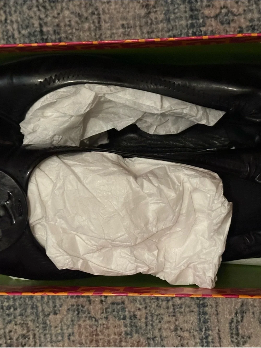 Tory Burch Black Patent Reva Ballet Flats